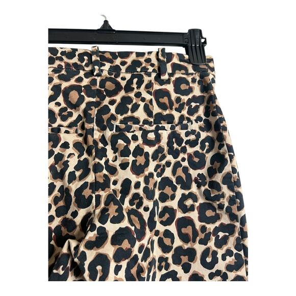 H&M Leopard Print Trousers Slacks Office Career Rockabilly 2 Animal Cheetah - Picture 4 of 6